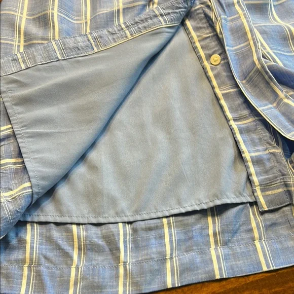 LOFT Light Blue Checkered Sleeveless Dress - Picture 6 of 7